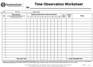 worksheet Template Study time Process for study Time  Observation