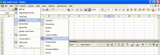View Toolbars Drawing
