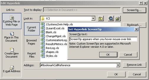 Insert Hyperlink Microsoft Word screenshot