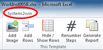 Work Instructions buttons in the Systems2win menu