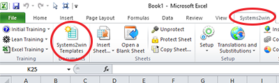Systems2win menu > Systems2win Templates
