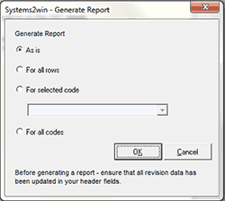 Work Instructions - Generate Report radio buttons