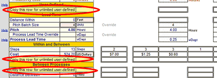 value stream map user fields - 3 types of rows
