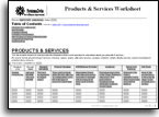 Strategic Planning worksheet - products and services